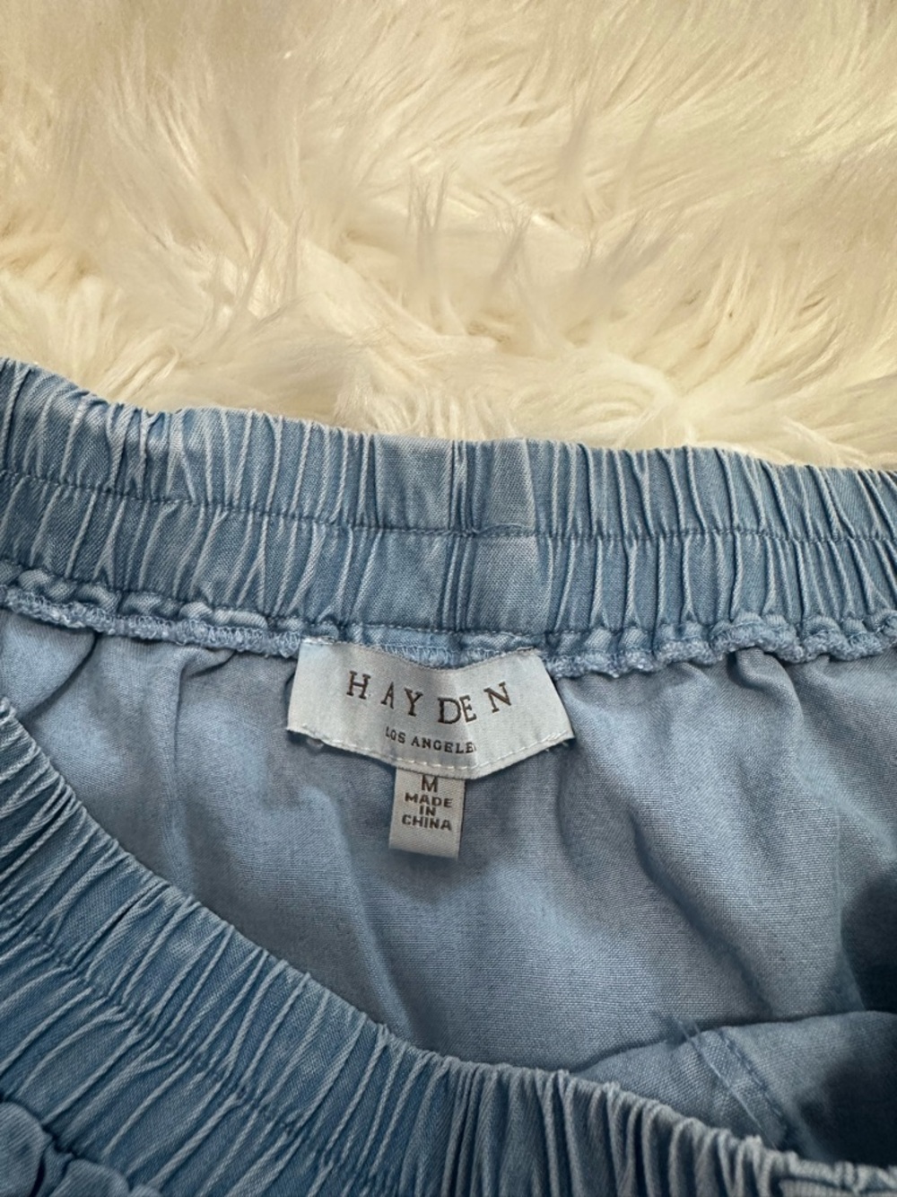 Hayden Light Blue Tiered Midi Skirt with Button Front - Picture 3 of 3